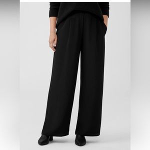 NWT Eileen Fisher Silk Double Crepe Wide-Leg Pant